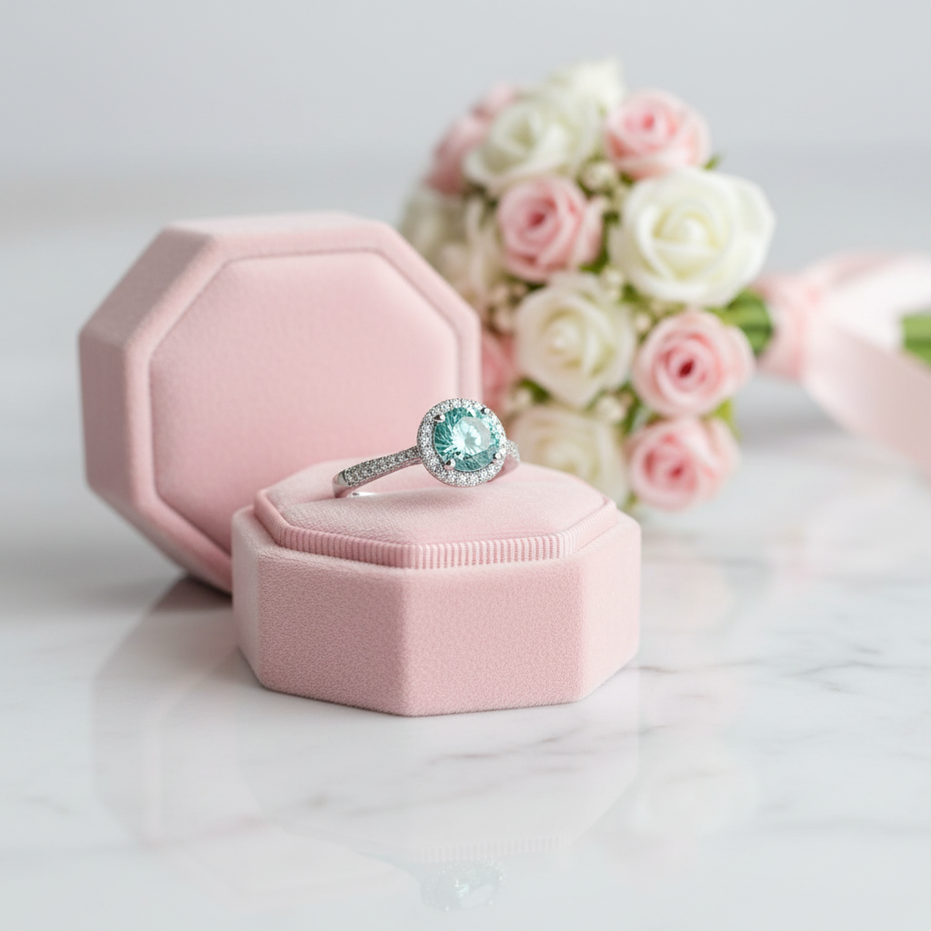 1.0Ct 6.5mm Round Petite Halo Diamond Engagement Ring-Black Diamonds New York