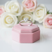 1.0Ct 6.5mm Trillion Diamond Solitaire Engagement Ring-Black Diamonds New York