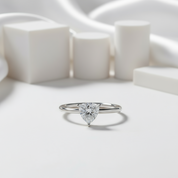 1.0Ct 6.5mm Trillion Diamond Solitaire Engagement Ring-Black Diamonds New York