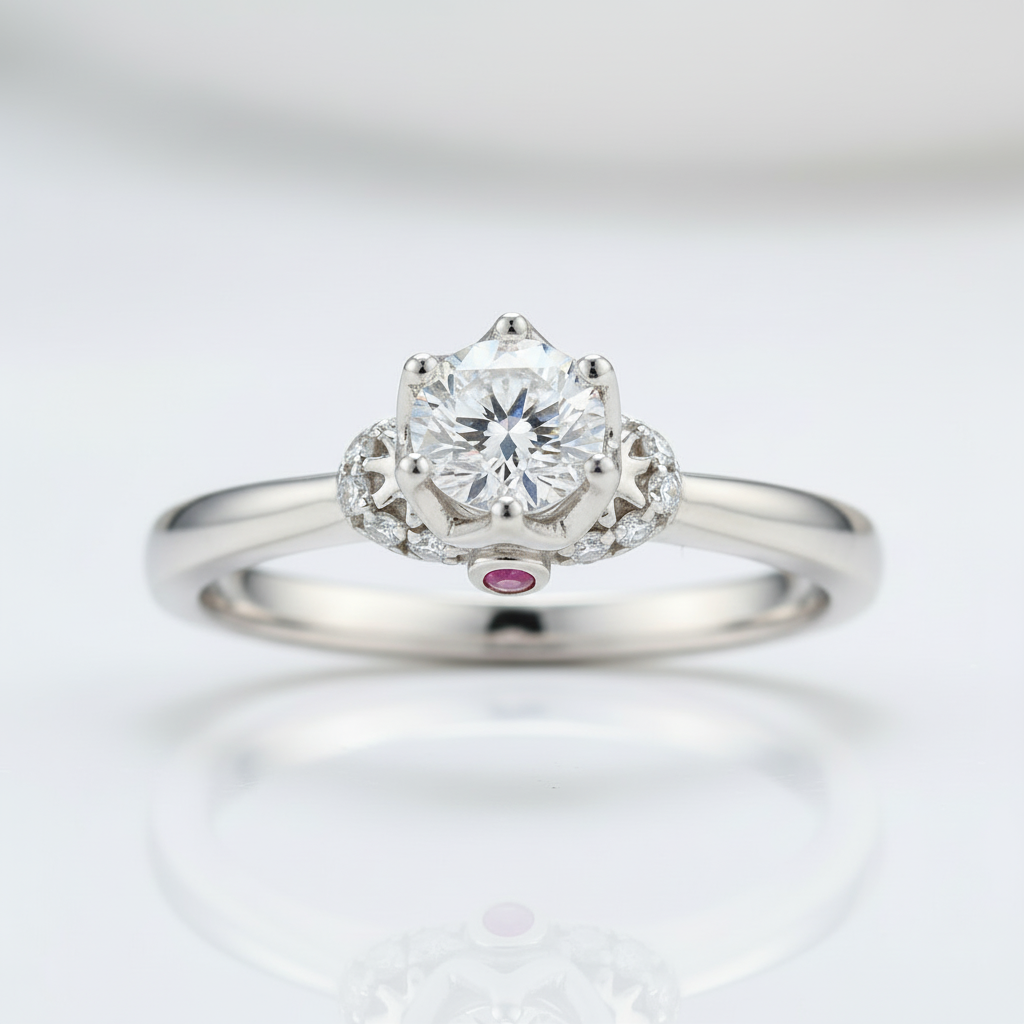 1.0Ct 6.5mm VVS1 Diamond Option Crown Ring-Black Diamonds New York