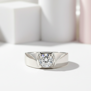 1.0Ct D Color 6.5mm Diamond Adjustable Ring-Black Diamonds New York