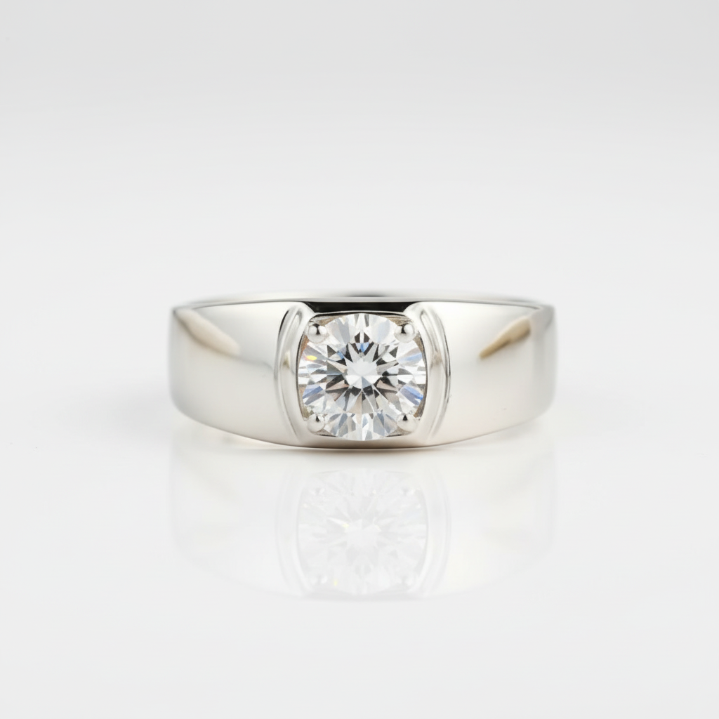 1.0Ct D Color 6.5mm Diamond Option Adjustable Ring-Black Diamonds New York