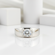 1.0Ct D Color 6.5mm Diamond Adjustable Ring-Black Diamonds New York