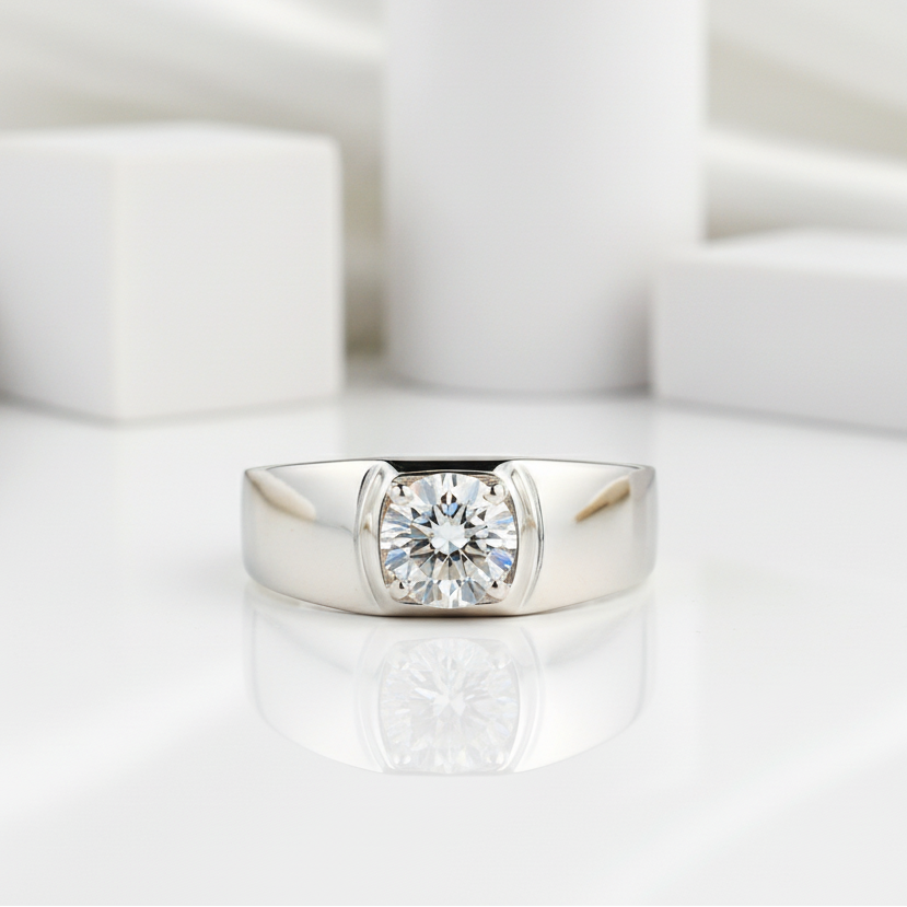 1.0Ct D Color 6.5mm Diamond Adjustable Ring-Black Diamonds New York