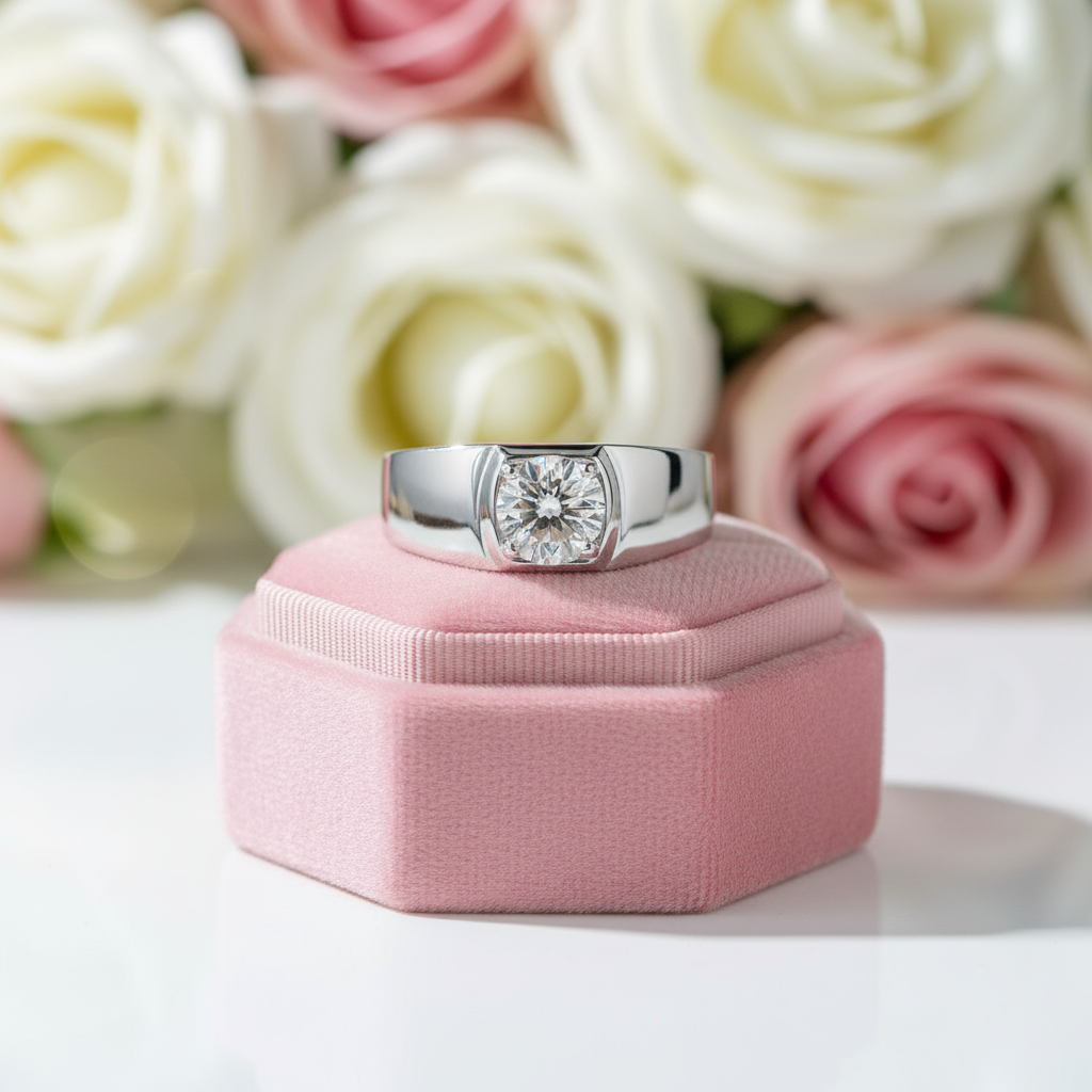 1.0Ct D Color 6.5mm Diamond Adjustable Ring-Black Diamonds New York