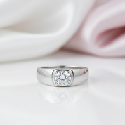 1.0Ct D Color 6.5mm Diamond Option Adjustable Ring-Black Diamonds New York