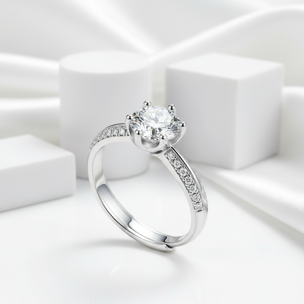 1.0Ct D Color Diamond Engagement Adjustable Ring-Black Diamonds New York