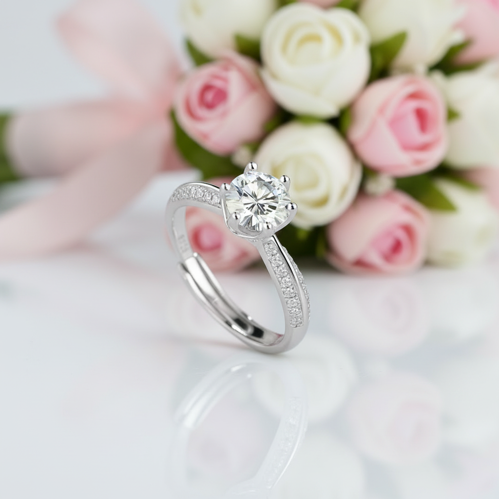 1.0Ct D Color Diamond Option Engagement Adjustable Ring-Black Diamonds New York