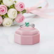 1.0Ct Green Round Diamond Option Split Shank Engagement Ring-Black Diamonds New York