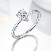 1.0Ct Pear Shape Diamond Option Solitaire Engagement Ring-Black Diamonds New York