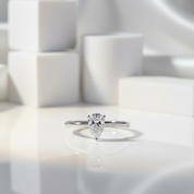 1.0Ct Pear Shape Diamond Solitaire Engagement Ring-Black Diamonds New York