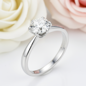 1.0Ct Twinkle Diamond Solitaire Engagement Ring-Black Diamonds New York