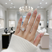 1.0Ct Twinkle Diamond Solitaire Engagement Ring-Black Diamonds New York