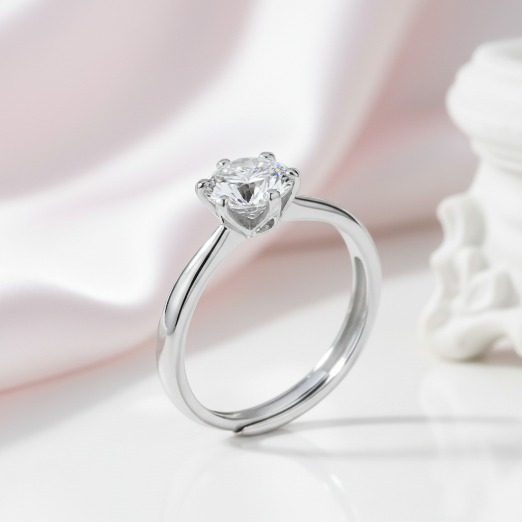 1.0Ct Twinkle Diamond Option Solitaire Engagement Ring-Black Diamonds New York