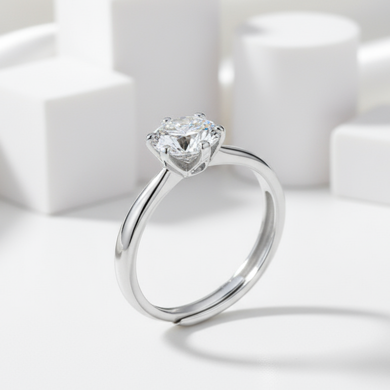 1.0Ct Twinkle Diamond Solitaire Engagement Ring-Black Diamonds New York