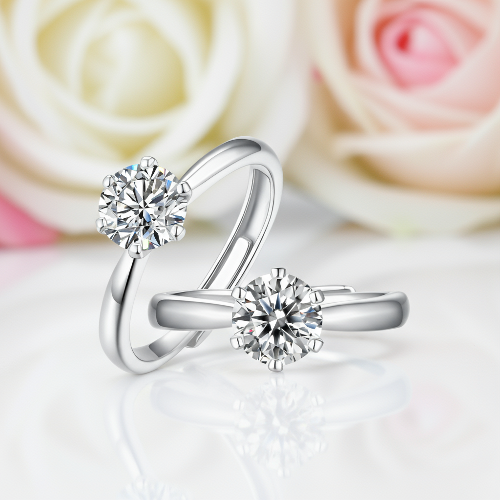 1.0Ct Twinkle Diamond Solitaire Engagement Ring-Black Diamonds New York