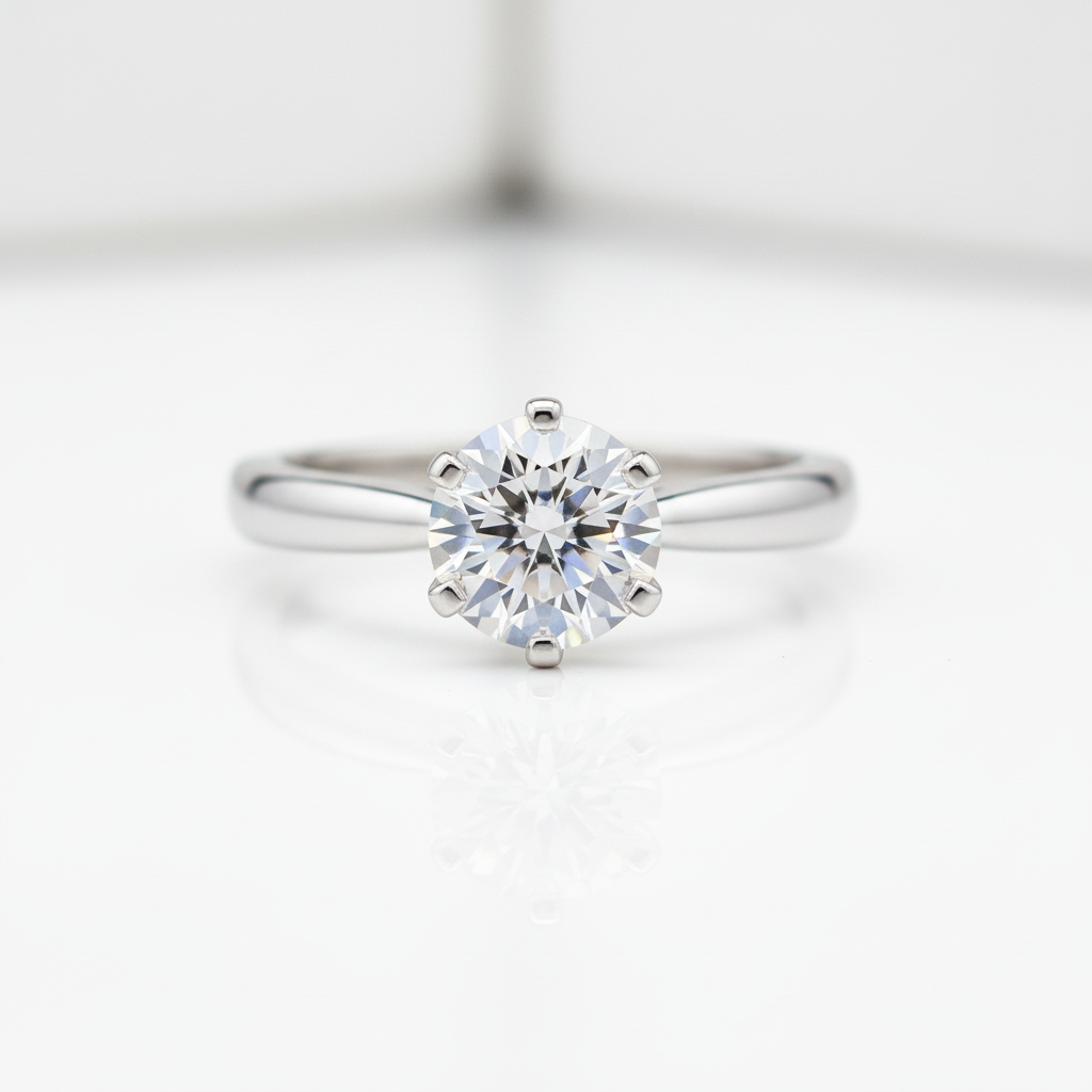 1.0Ct Twinkle Diamond Option Solitaire Engagement Ring-Black Diamonds New York
