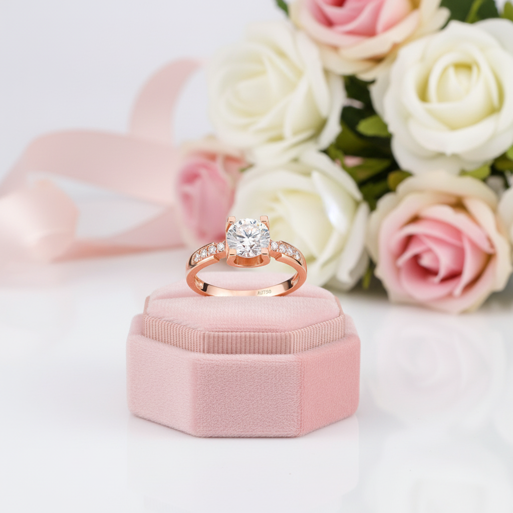 1.0 CT Round Brilliant Cut Diamond Option Engagement Ring-Black Diamonds New York