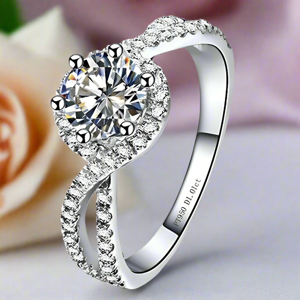 1.0 Ct 18k White Gold Micro Paved Diamond Engagement Ring-Black Diamonds New York