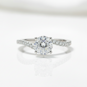 1.0 Ct 6.5mm Diamond Option Engagement Ring-Black Diamonds New York