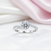 1.0 Ct 6.5mm Diamond Option Engagement Ring-Black Diamonds New York