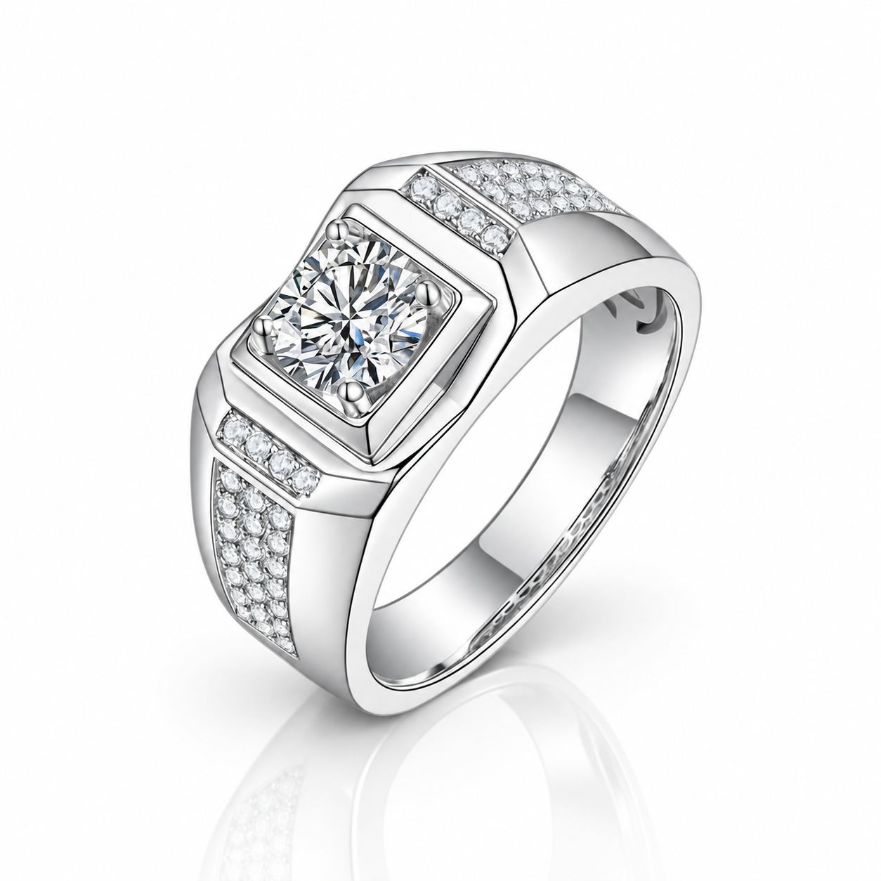 1.0 Ct 6.5mm Diamond Option Cluster Men's Rings-Black Diamonds New York