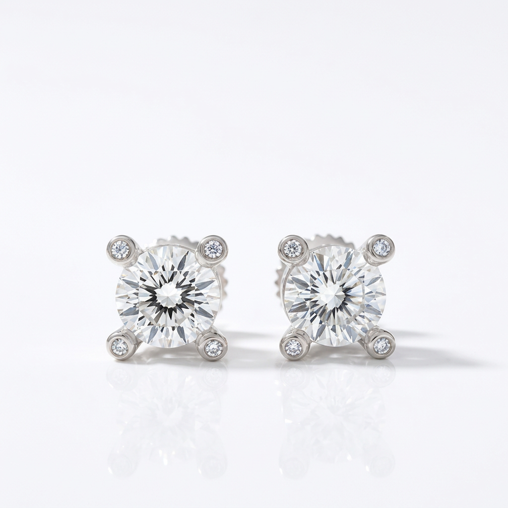 1.0 Ct 6mm Round Diamond Option Stud Earrings-Black Diamonds New York