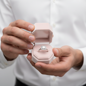 1.0 Ct Asscher Cut Diamond Option Halo Engagement Ring-Black Diamonds New York