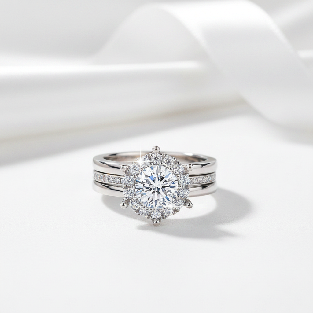 1.0 Ct Diamond Option Bridal Ring Set-Black Diamonds New York