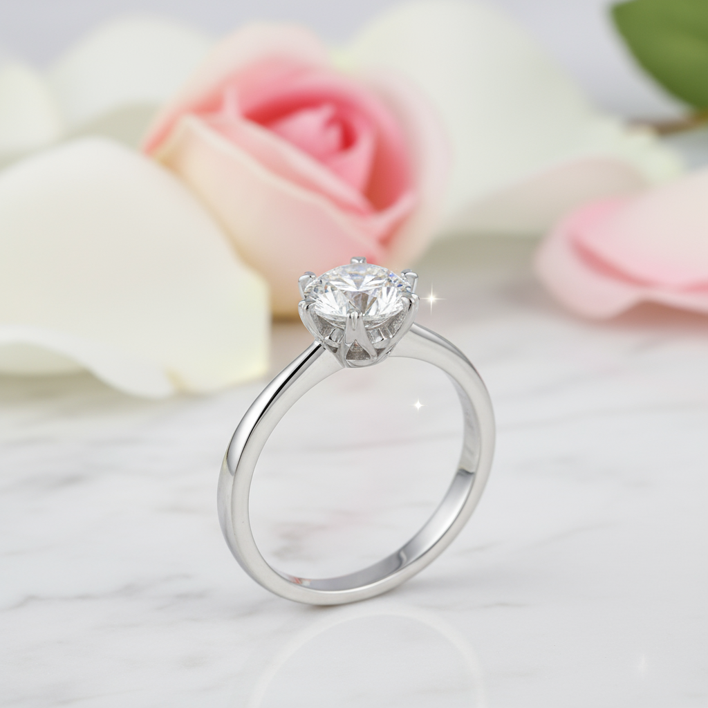 1.0 Ct Diamond Engagement Ring-Black Diamonds New York