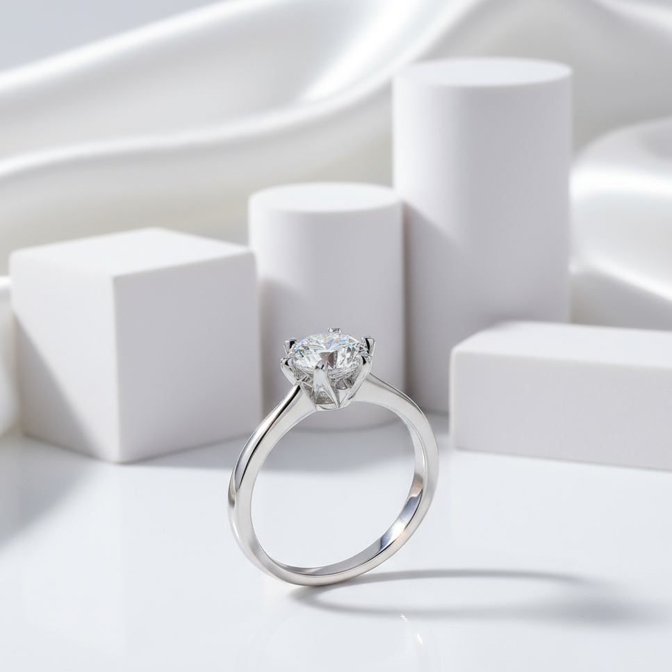 1.0 Ct Diamond Engagement Ring-Black Diamonds New York