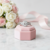 1.0 Ct Diamond Halo Engagement Ring-Black Diamonds New York