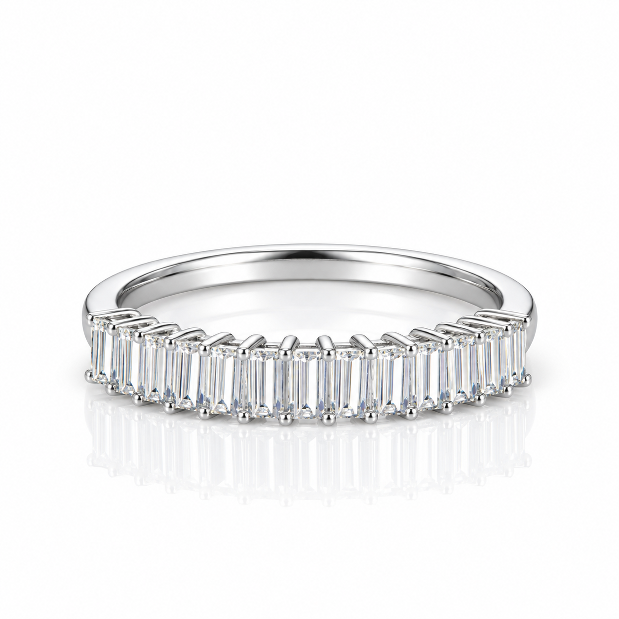 1.0 Ct Emerald Cut Diamond Option Wedding Band-Black Diamonds New York