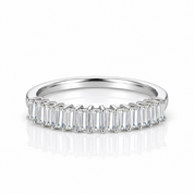 1.0 Ct Emerald Cut Diamond Option Wedding Band-Black Diamonds New York