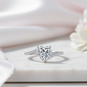 1.0 Ct Heart Cut Diamond Option Engagement Ring-Black Diamonds New York