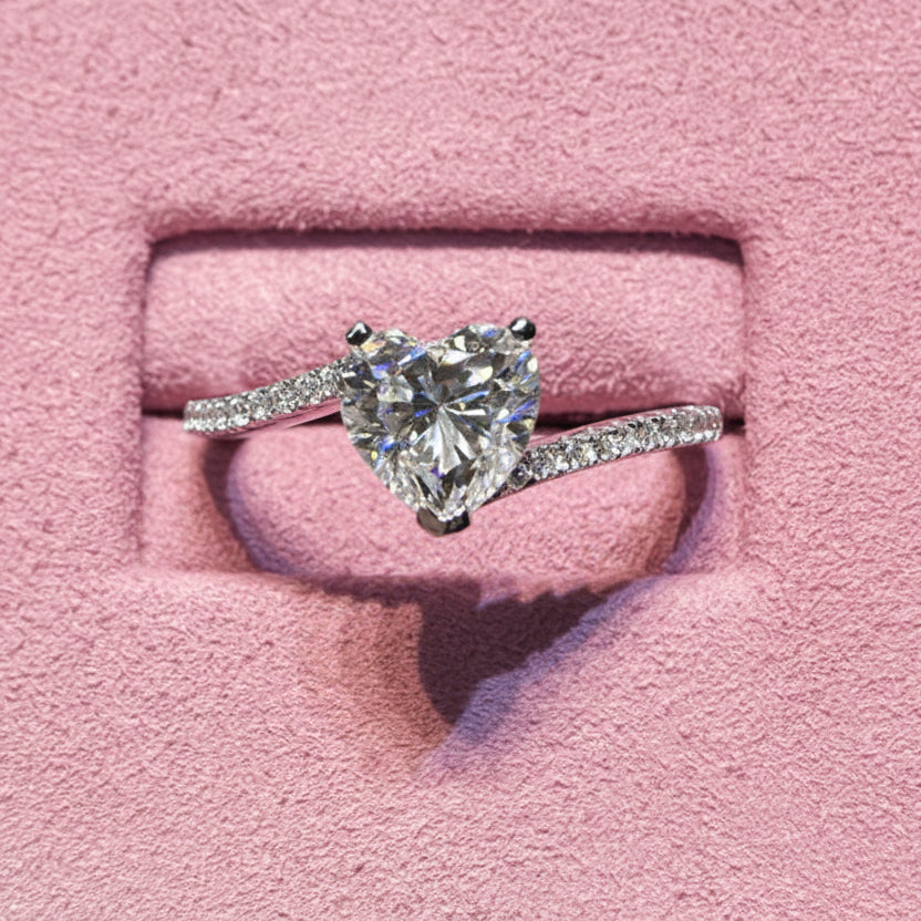 1.0 Ct Heart Cut Diamond Option Engagement Ring-Black Diamonds New York