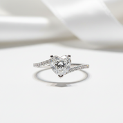 1.0 Ct Heart Cut Diamond Option Engagement Ring-Black Diamonds New York