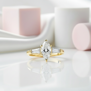 1.0 Ct Marquise Cut Diamond Three Stone Engagement Ring-Black Diamonds New York