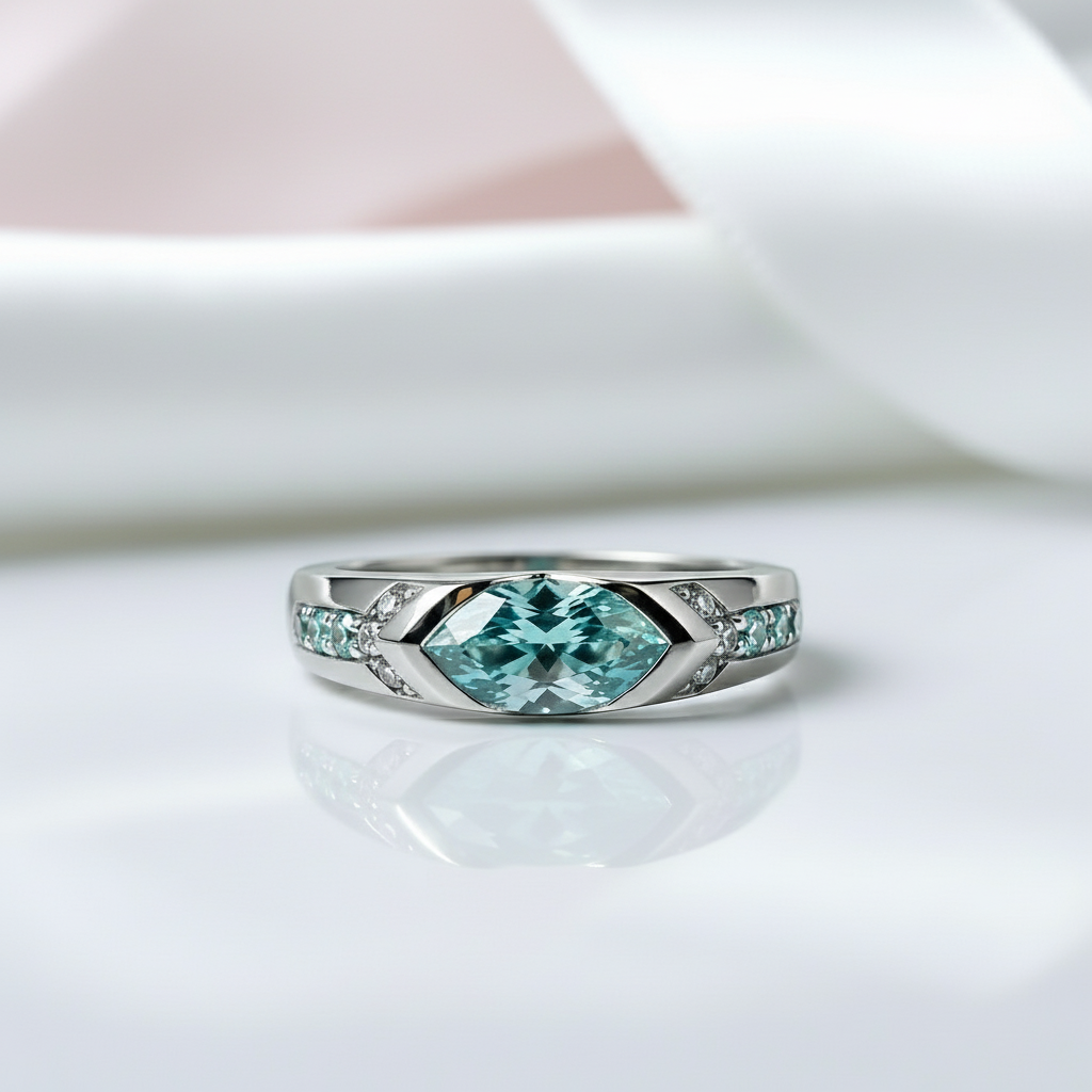 1.0 Ct Marquise Cut Diamond Wedding Band-Black Diamonds New York