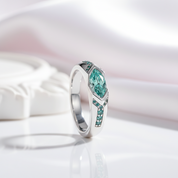1.0 Ct Marquise Cut Green Diamond Option Engagement Ring-Black Diamonds New York