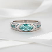 1.0 Ct Marquise Cut Green Diamond Option Engagement Ring-Black Diamonds New York