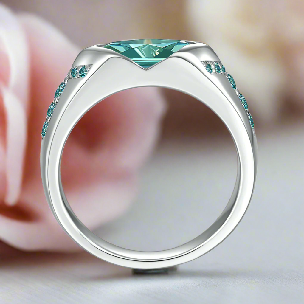 1.0 Ct Marquise Cut Green Diamond Engagement Ring-Black Diamonds New York