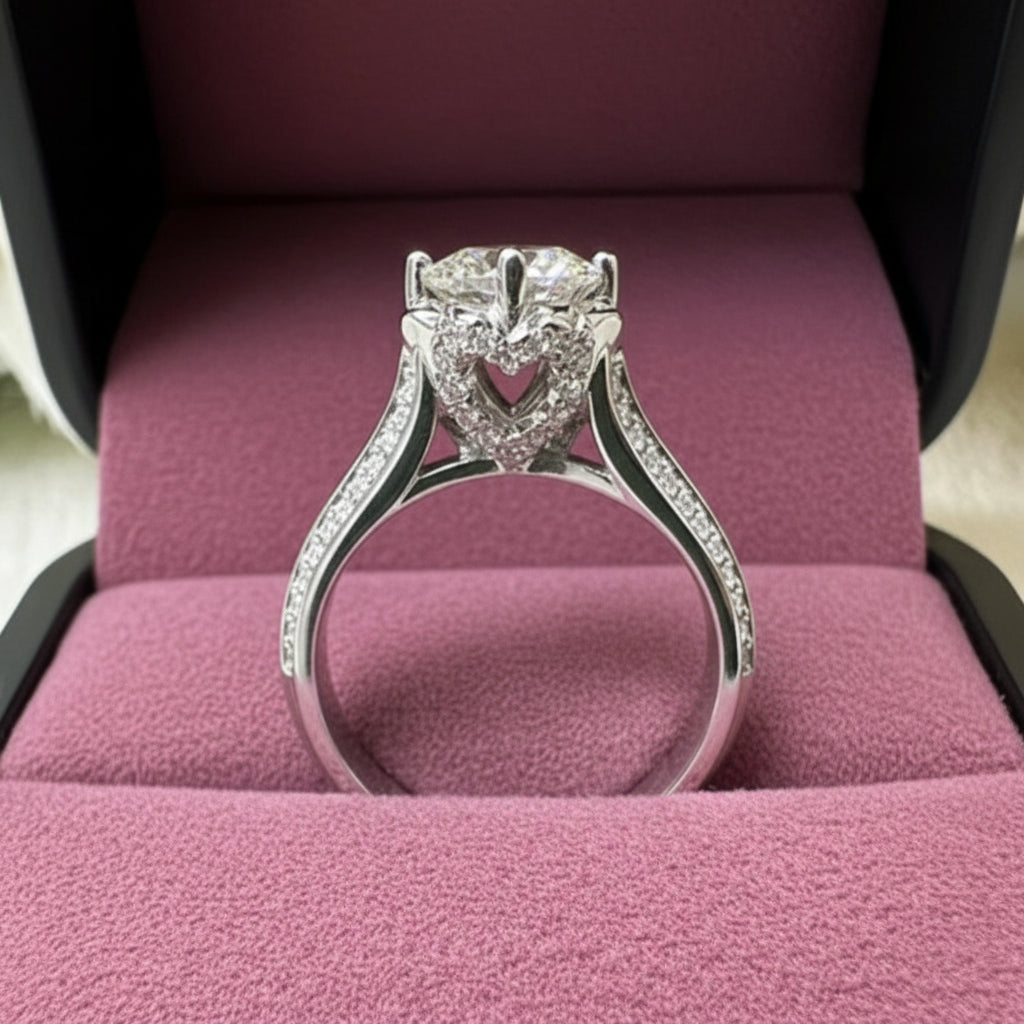 1.0 Ct Round Cut Diamond Option Engagement Ring-Black Diamonds New York