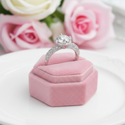 1.0 Ct Round Cut Diamond Engagement Ring-Black Diamonds New York