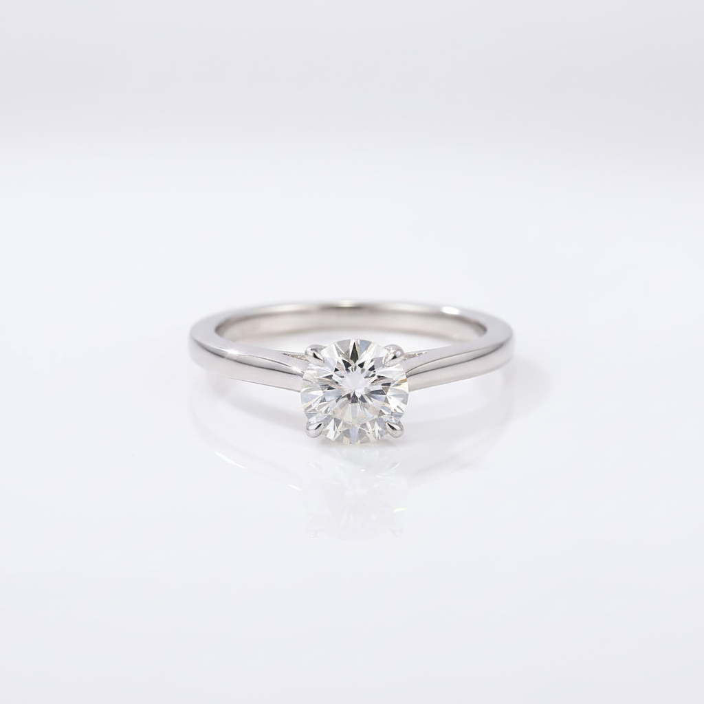 1.0 Ct Round Cut Diamond Option Engagement Ring-Black Diamonds New York