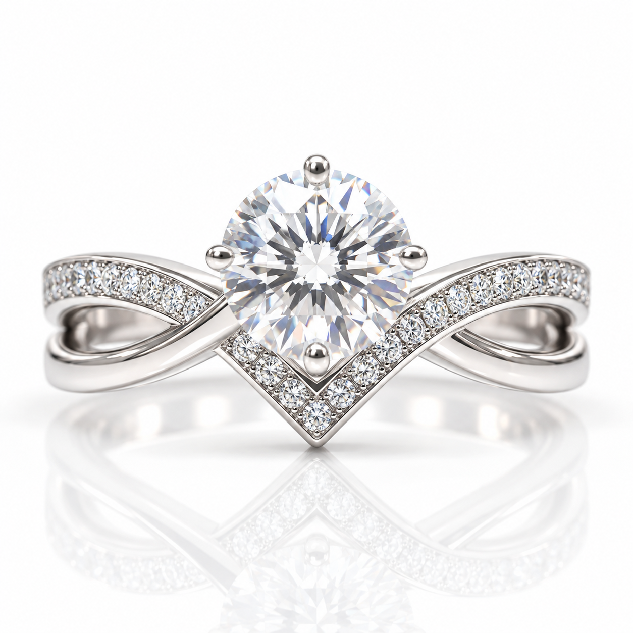 1.0 Ct Round Cut Diamond Option VVS1 Four Claws Engagement Ring-Black Diamonds New York