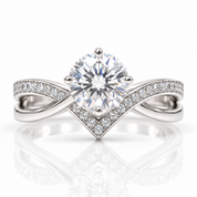 1.0 Ct Round Cut Diamond Option VVS1 Four Claws Engagement Ring-Black Diamonds New York