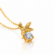 1.0 Ct Round Diamond Option Tinkerbell Pendant Necklace-Black Diamonds New York