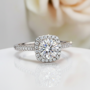 1.0 Ct Sparkling Round Cut Diamond Option Engagement Ring-Black Diamonds New York