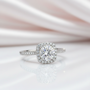 1.0 Ct Sparkling Round Cut Diamond Option Engagement Ring-Black Diamonds New York
